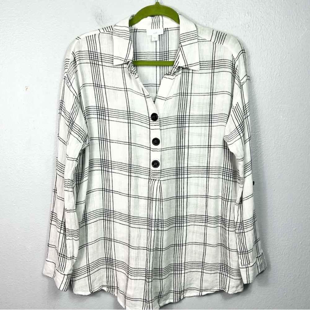 J. Jill Black/White Popover Blouse